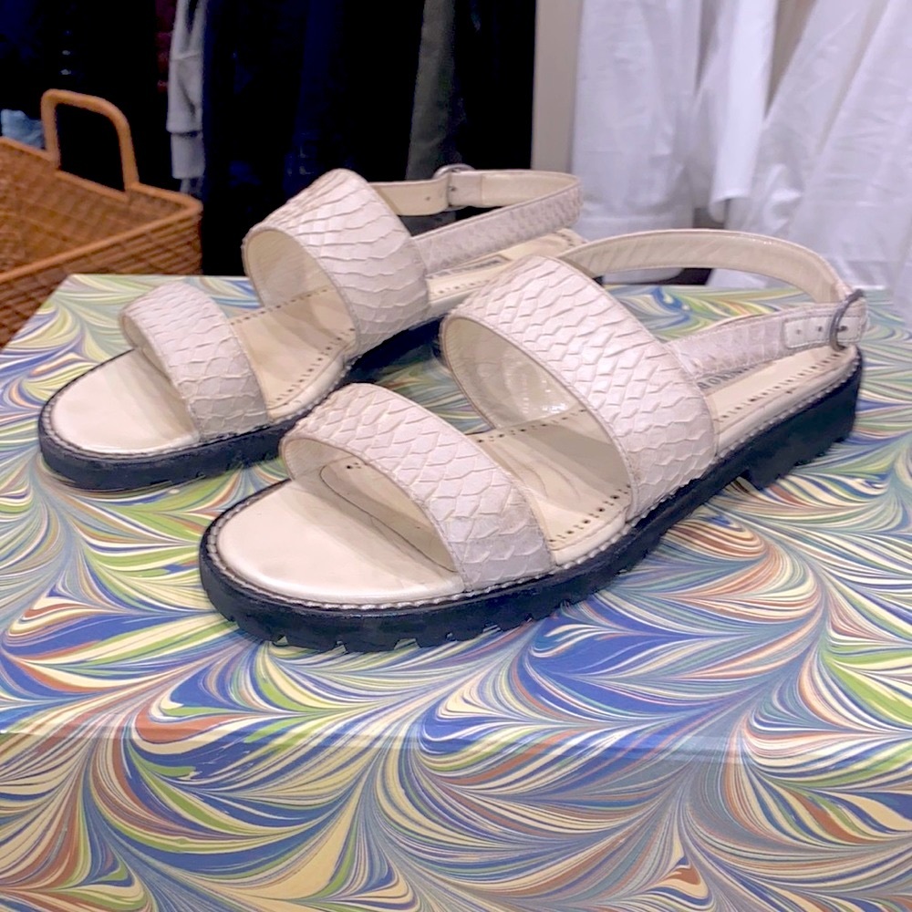 Manolo Blahink Snakeskin Sandal